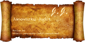 Janovszky Judit névjegykártya